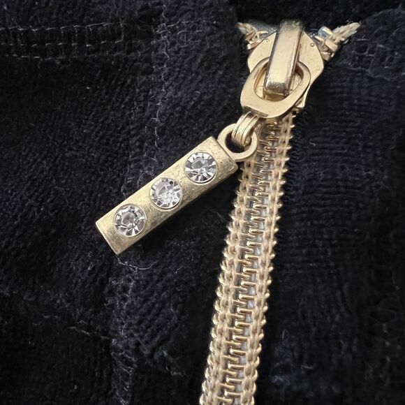 Catherines Jacket Womens 14/16W Petite Black Velour Quarter Zip‎ Pullover Casual - Picture 5 of 6